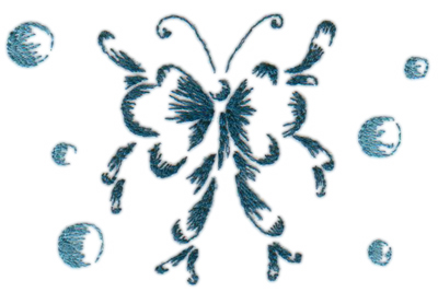 Embroidery Design: Butterflies & Bubbles 44.25" x 2.76"