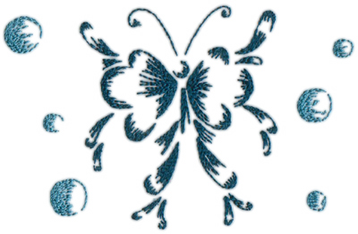 Embroidery Design: Butterflies and Bubbles 216.80" x 4.42"