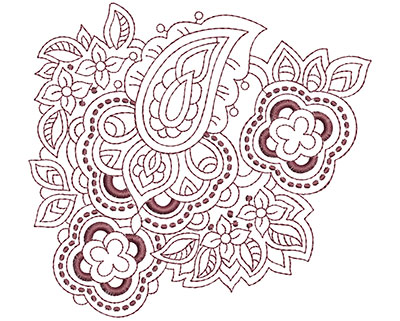 Embroidery Design: Beautiful Paisley 2 Lg 4.94w X 4.53h