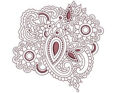 Embroidery Design: Beautiful Paisley 3 Lg 4.93w X 4.94h