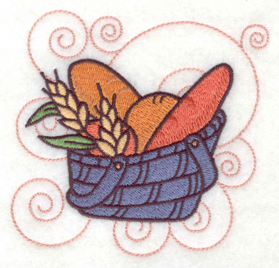 Embroidery Design: Bread in a basket small 3.89w X 3.83h