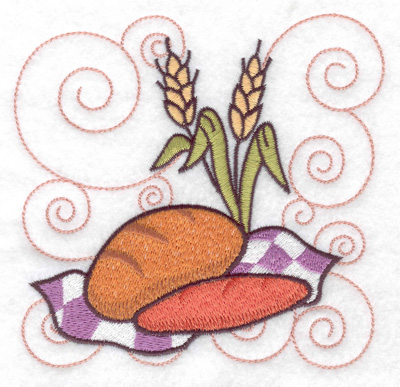 Embroidery Design: Two loaves of bread large 4.97w X 4.79h