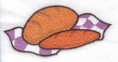 Embroidery Design: Two loaves of bread 3.55w X 1.76h