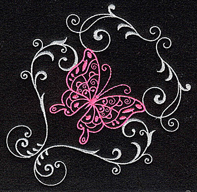 Embroidery Design: Butterfly Swirl A large 4.95w X 4.96h