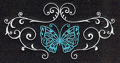 Embroidery Design: Butterfly Swirl B large 4.96w X 2.57h