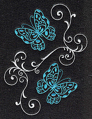 Embroidery Design: Butterflies Swirl E large 3.74w X 4.97h