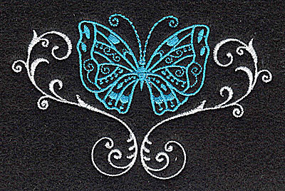 Embroidery Design: Butterfly Swirl K 3.88w X 2.45h