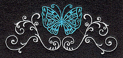 Embroidery Design: Butterfly Swirl M 3.88w X 1.73h