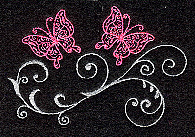 Embroidery Design: Butterflies Swirl N 3.86w X 2.62h