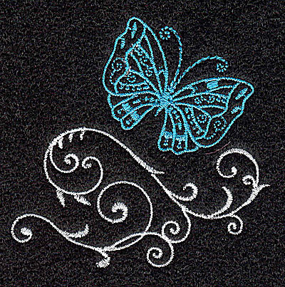 Embroidery Design: Butterfly Swirl O 2.54w X 2.51h
