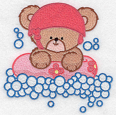 Embroidery Design: Baby bear rafting large 4.91w X 4.98h