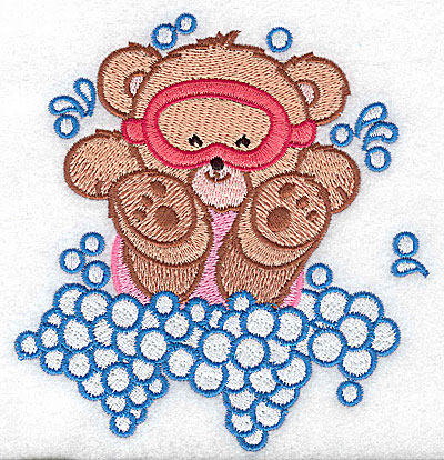 Embroidery Design: Baby bear in mask large 4.71w X 4.97h