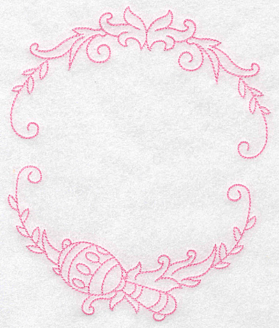 Embroidery Design: Monogram frame with rattle large 5.76w X 6.97h