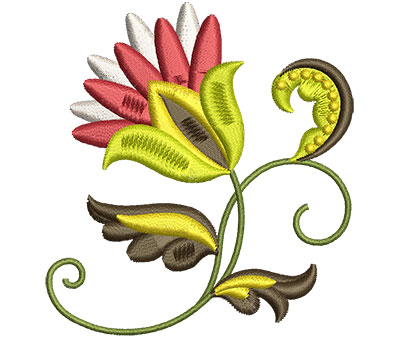 Embroidery Design: Big Jacobean Flower 3 2.78w X 3.01h