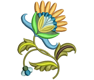 Embroidery Design: Big Jacobean Flower 8 2.26w X 3.00h