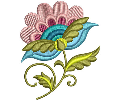 Embroidery Design: Big Jacobean Flower 10 2.41w X 3.00h