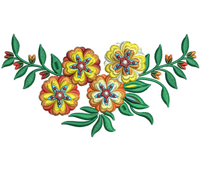Embroidery Design: Bunch Of Flowers 4 6.00w X 3.09h
