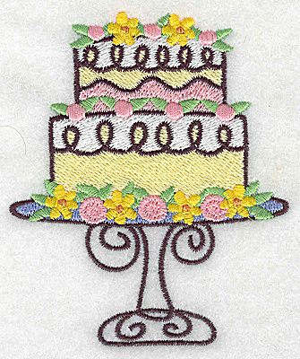 Embroidery Design: Two tier cake 3.23w X 3.88h