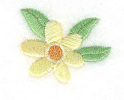 Embroidery Design: Flower with three leaves 1.44w X 1.18h