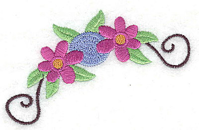 Embroidery Design: Flowers and swirls 3.50w X 2.24h