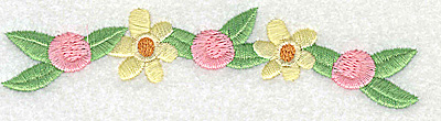 Embroidery Design: Flowers and rosettes large 4.98w X 1.22h