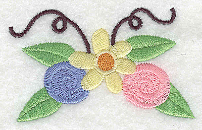 Embroidery Design: Flower rosettes and swirls large 3.13w X 2.01h