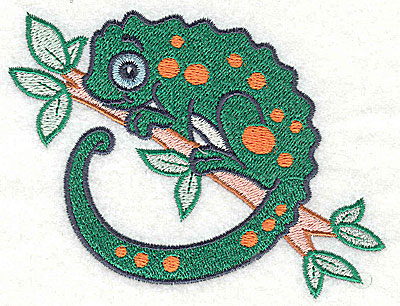 Embroidery Design: Chameleon large 4.33w X 3.31h