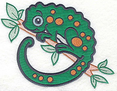 Embroidery Design: Chameleon applique 6.69w X 4.99h