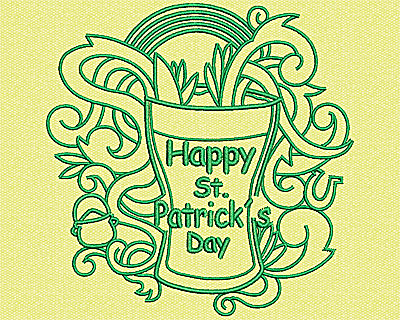 Embroidery Design: Happy St Patricks Day 4.25w X 4.19h