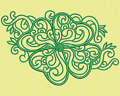 Embroidery Design: Stylized clover 3.13w X 4.94h