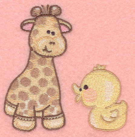 Embroidery Design: Giraffe and duckie3.87w X 3.90h