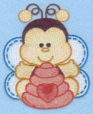 Embroidery Design: Bumble bee with bee hive small3.18w X 3.90h