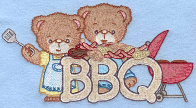 Embroidery Design: BBQ bears6.99w X 3.64h