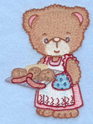 Embroidery Design: Girl bear holding grill small2.93w X 3.90h