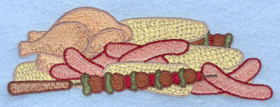 Embroidery Design: Barbequed food5.25w X 1.81h