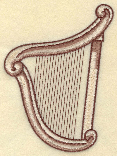 Embroidery Design: Harp Large4.07w X 5.32h