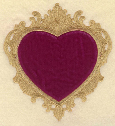 Embroidery Design: Heart Applique Large5.52w X 6.01h