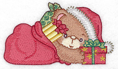 Embroidery Design: Bear in sleeping bag5.47w X 3.12h