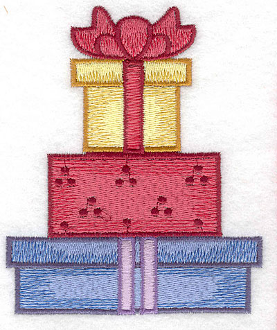 Embroidery Design: Gift boxes with bow large4.12w X 5.00h