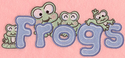 Embroidery Design: A Frogs8.76w X 3.95h