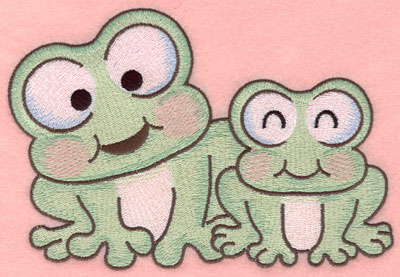 Embroidery Design: Frogs side by side large7.00w X 4.73h