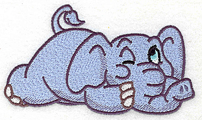 Embroidery Design: Elephant one eye open large 4.98w X 2.95h