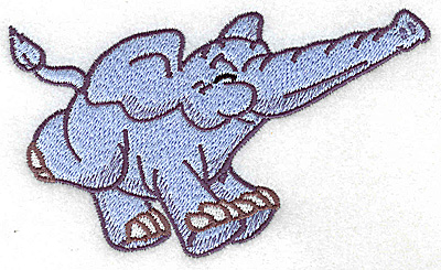 Embroidery Design: Elephant running large 4.97w X 2.93h