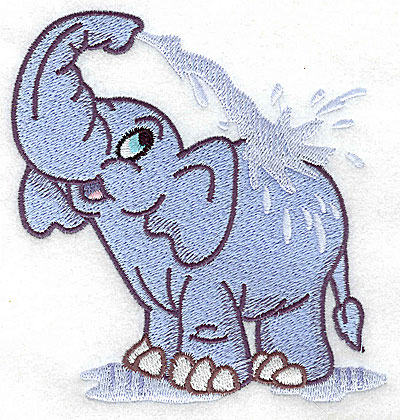 Embroidery Design: Elephant bathing large 4.44w X 4.97h