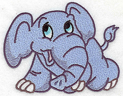 Embroidery Design: Elephant eyes wide open large 4.87w X 3.88h