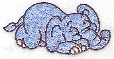 Embroidery Design: Elephant sleeping large 4.97w X 2.53h
