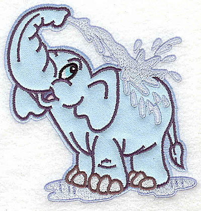Embroidery Design: Elephant bathing applique 4.47w X 4.96h