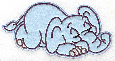 Embroidery Design: Elephant snoozing applique 6.02w  X 3.12h