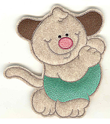 Embroidery Design: Feltie Dog large 4.53w X 4.97h