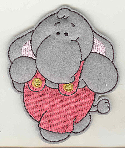 Embroidery Design: Feltie elephant large 4.10w X 4.91h